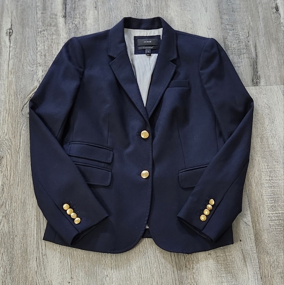 J.Crew Navy Wool Two Button Schoolboy Blazer - Picture 10 of 14